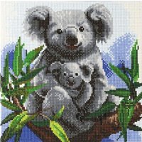 Crystal Art Leinwandbild Koalas 30x30 cm von Craft Buddy Ltd.