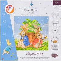 Craft Buddy CAK-PRBT31M - Crystal Art Canvas Kit, Peter Rabbit, Peter and Flopsy Flower Pot, 30x30 cm, Diamond Painting, Keilrahmen-Set von Craft Buddy