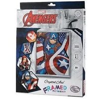 Craft Buddy CAM-MCU930 - Crystal Art Framed Picture Kit, Marvel Captain America, 21x25 cm, Diamond Painting, Bilderrahmen-Set von Craft Buddy