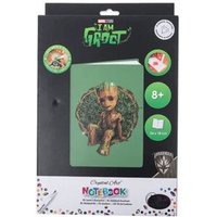 Craft Buddy CANJ-MCU922 - Crystal Art Notebook, Marvel Groot, Notizbuch 26x18cm, Kristallkunst-Bastelset von Craft Buddy