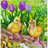 Craft Buddy CCK-A98 - Crystal Art Card Kit, Spring Chicks, Küken, 18x18cm, Kristall-Kunstkarte, Diamond Painting von Craft Buddy