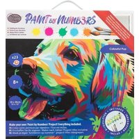 Craft Buddy PBN-3030-017 - Paint by Numbers, Colourful Pup, Bunter Welpe, 30x30cm, Malen-nach-Zahlen von Craft Buddy