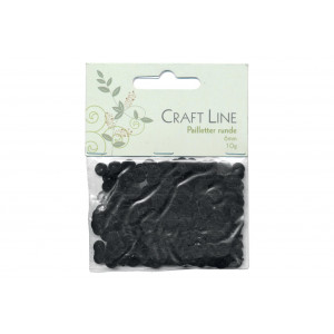 Pailletten rund Schwarz 6mm 10g von Craft Line