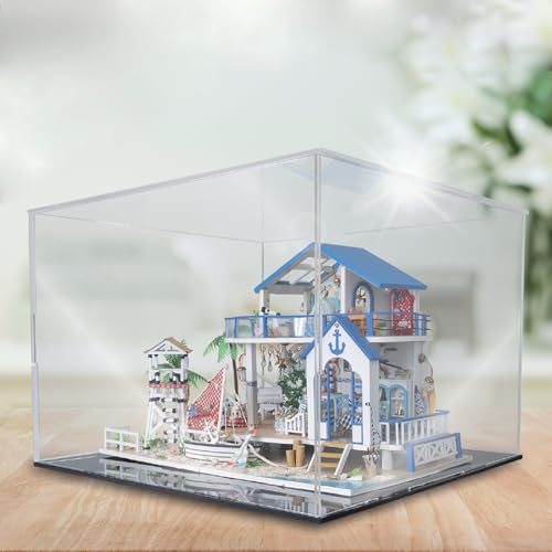 Crafts&Co® Staubschutz für Miniatur Haus | Staubabdeckung aus Plexiglas | Staubschutzkappen | DIY Kit | Puppenhaus Erwachsene | Modellbau | 35 x 35 x 25 cm | Groß von Crafts&Co