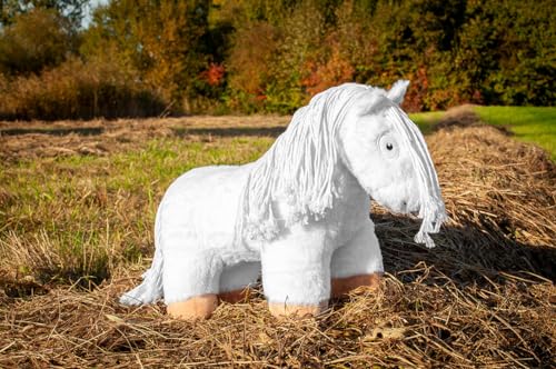 Crafty Ponies Kuschelpferd Weiss (48 cm) Mit Anleitung Pluschpferd - Spielzeugponys - Kinderspielzeug - Kinder können Lernen und üben von Crafty Ponies