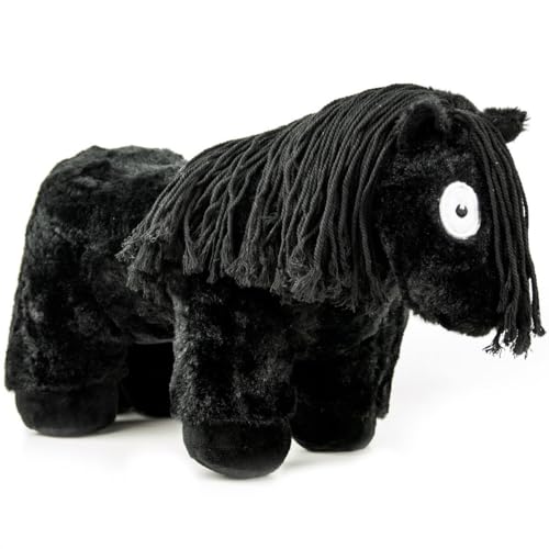 Crafty Ponies Schwarz mit Schwarze Mähne Kuschelpferd (48 cm) Mit Anleitung Pluschpferd - Spielzeugponys - Kinderspielzeug - Kinder können Lernen und üben von Crafty Ponies