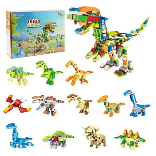 12 Pack Mini Bausteine Tiere Konstruktionsspielzeug, Baustein Spielzeug Geburtstag Party Geschenke Party Geschenke Baustein Spielzeug Ostergeschenke Geburtstag Party Geschenke (Tyrannosaurus rex) von Cragmut