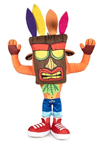 crash bandicoot Play by Play Plüschtier mit Maske Aku Aku Original Activision Videogame – mehrfarbig – 32 cm von Crash Bandicoot