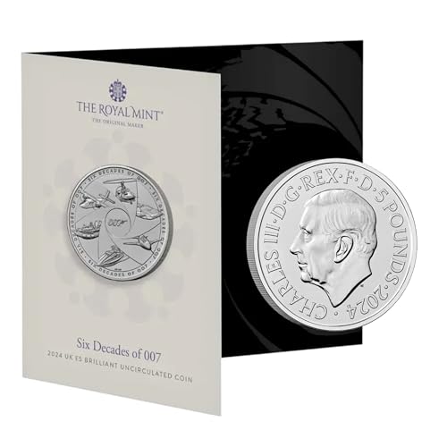 2024 Six Decades of Bond – Kompletter £5 UK brillante unzirkulierte Minzpackung von CrawleyCoins