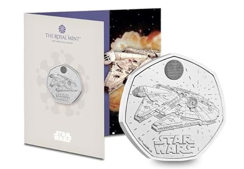 CrawleyCoins 2024 Star Wars 05 Millenium Falcon UK 50p Prägepackung in Stempelglanz von CrawleyCoins