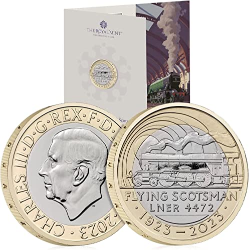 CrawleyCoins 2023 The Flying Scotsman £2 brillante unzirkulierte britische Münze, versiegelte Packung von The Mint von CrawleyCoins