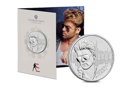 CrawleyCoins 2024 George Michael Music Legends UK 5 £ Briliant Uncirculated-Münze in neuwertiger versiegelter Packung … von CrawleyCoins