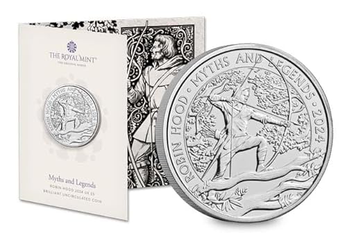 CrawleyCoins 2024 Robin Hood – Mythen und Legends £5 brillante unzirkulierte Münze in versiegelter Minzverpackung von CrawleyCoins