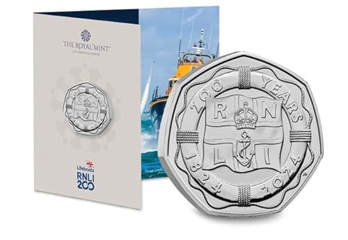 CrawleyCoins 2024 Royal National Lifeboat Institution RNLI 50p Brillante unzirkulierte Münze in versiegelter Minzpackung von CrawleyCoins