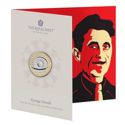 CrawleyCoins 2025 George Orwell Big Brother is Watching You UK £2 brillante unzirkulierte Münze in versiegelter Verpackung von CrawleyCoins