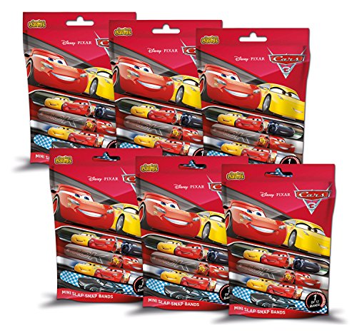 Slap Snap Bands Craze 00229 - Mini Slap Snap Bands Disney Pixar Cars 3, 6 Foilbags, sortiert von Slap Snap Bands