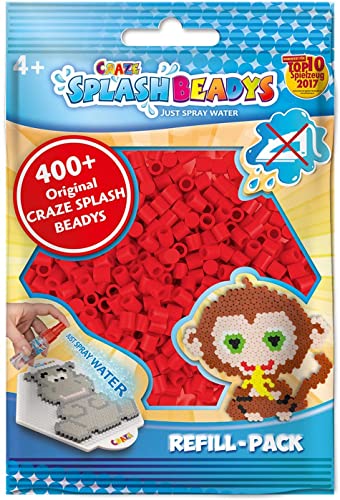 CRAZE SPLASH BEADYS Refill-Set Ersatzperlen rot red Wasserperlen Nachfüllset Bügelperlen ohne Bügeln 11638 von CRAZE