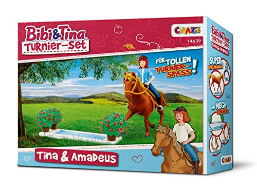 CRAZE Bibi und Tina Spielzeug Turnier-Set TINA & AMADEUS Spielfiguren Pferde Spielzeug mit Pferde Zubehör Pony Spielset Pferde Mädchen Geschenk Spiele ab 3 Jahre 14639 von CRAZE