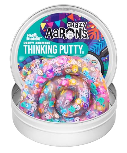 Crazy Aaron's Hide Inside! Party Animals Thinking Putty - 10.2 cm Tin Thinking Putty - Non-Toxic Sensory Play Putty - Never Dries Out - Creative Toy Fun for Ages 3+ von Crazy Aaron's