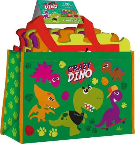 Crazy Dino KL85625 Schaumstoff Tasche, Dinosaurier Bodenpuzzle, Multicolor von Crazy Dino