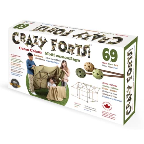 Crazy Forts - Tarnfarbe - Baukasten für Kinder von 8 bis 12 Jahren - Kreatives STEM Spielzeug für den Innenbereich - Langlebiges und tragbares Set für Teambaufähigkeiten und die von Crazy Forts