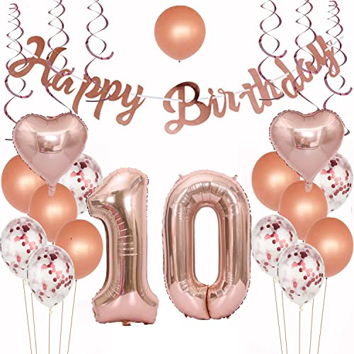 Geburtstagsdeko 10 Rosegold Luftballon 10. Geburtstag Rosegold Geburtstagsdeko 10 Jahr Mädchen 10 Geburtstag Deko 10. Geburtstag Dekoration Luftballons 10 Geburtstags deko Mädchen von Crazy-M