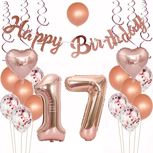 Geburtstagsdeko 17 Rosegold Luftballon 17. Geburtstag Rosegold Geburtstagsdeko 17 Jahr Mädchen 17 Geburtstag Deko 17. Geburtstag Dekoration Luftballons 17 Geburtstags deko Mädchen von Crazy-M