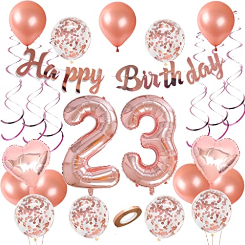 Geburtstagsdeko 23 Rosegold Luftballon 23. Geburtstag Rosegold Geburtstagsdeko 23 Jahr Mädchen Frau 23 Geburtstag Deko 23. Geburtstag Dekoration Luftballons 23 Geburtstags deko Frau von Crazy-M