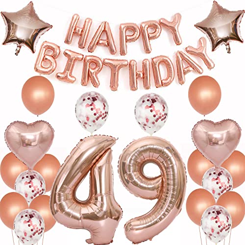 luftballons 49 jahre geburtstag deko rosegold frau,Geburtstagsdeko 49 Jahre frauen Dekoration rosegold folienballon 49. Geburtstag Deko frau happy birthday 49 jahre geburtstag ballon frauen(49) von Crazy-M