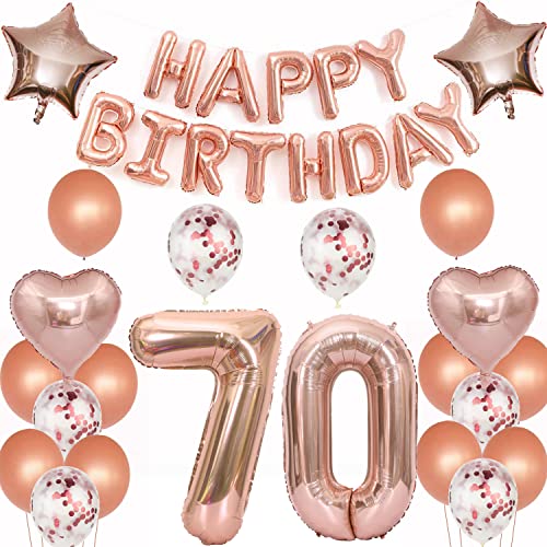 luftballons 70 jahre geburtstag deko rosegold frau,Geburtstagsdeko 70 Jahre frauen Dekoration rosegold folienballon 70. Geburtstag Deko frau happy birthday 70 jahre geburtstag ballon frauen(70) von Crazy-M