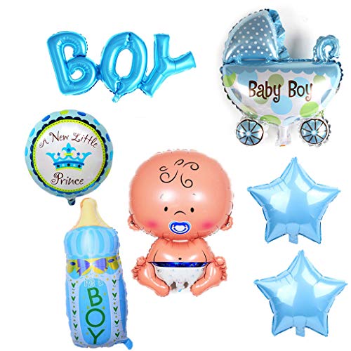 Crazy-m 7 Stück Heliumballon Baby Folienballon Baby Dusche Dekoration,Babyshower It’s a Boy Babyparty Party und Dekoration (Junge) von Crazy-m