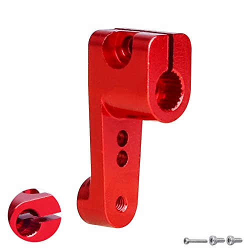 CrazyHobby Aluminium-Servohorn für Axial SCX24 AS-1 Micro Servo AXI31619 Lock Servo Arm passend für AXI90081, AXI0001, AXI0002, Rot von CrazyHobby