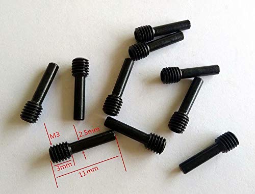 CrazyRacer 10pcs Hard Steel M3 X 3 X 11 X 2.5 Driveshafts Screw Pins for RC Car Upgrade Parts von CrazyRacer