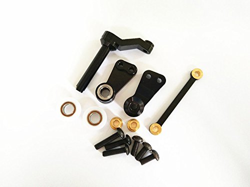 CrazyRacer Aluminum Bearing Steering Bellcrank Assembly Black for RC 1:10 CAR 1/10 CC01 CC-01 von CrazyRacer