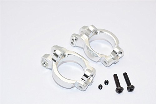 CrazyRacer Aluminum Front C-Hub Caster Block Steering Knuckle Carrier-1PR Set for 1/10 Yeti AX80106 Silver von CrazyRacer