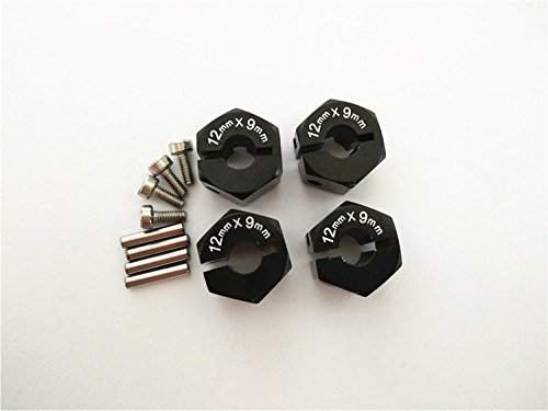 Aluminum Hex Adapter 12MM Diameter 9MM Thickness 1.7MM Pins-4PCS Set for H-P-I Savage Xs Flux Black von CrazyRacer