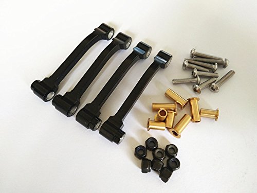 CrazyRacer Aluminum Radius ARM -4PCS Set Black for RC CAR 1/14 Tractor Truck King Knight Hauler R620 Man TGX von CrazyRacer