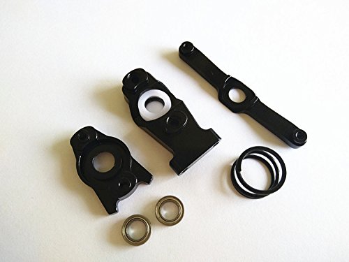 CrazyRacer Aluminum Steering Assembly with Bearing Upgrade Parts Black for Traxas 1/16 Mini E REVO Summit Slash 4X4 Rally von CrazyRacer