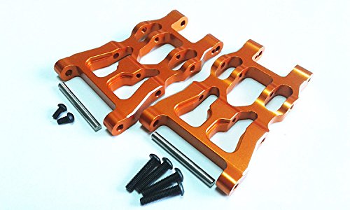 CrazyRacer for Savage XS Flux Mini Monster Truck Upgrade Parts Aluminum Front or Rear Lower ARM with Shinning Silver Edge - 1PR Set Orange von CrazyRacer