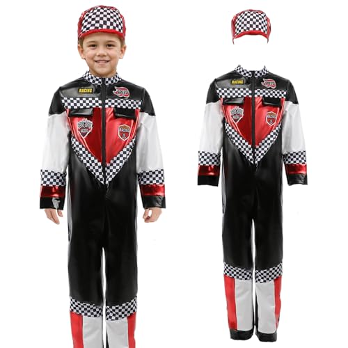 Crazycos Rennfahrer Kostüm Jungen, Racer Costume Kids Rennfahrer Kostüm Overall Jumpsuit für Kind Karneval, Party, Cosplay-XL Crazycos Rennfahrer Kostüm Jungen, Racer Costume Kids Rennfahrer Kostüm Overall Jumpsuit für Kind Karneval, Party, Cosplay-XL von Crazycos