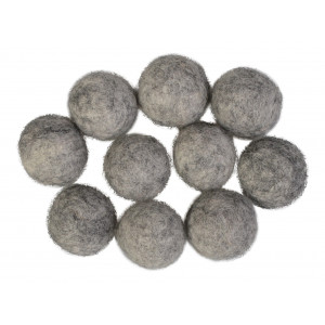 Filzkugeln Wolle 20mm Grau Natur Mix - 10 Stk von CreaFelting