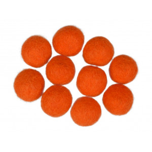 Filzkugeln Wolle 20mm Orange R7 - 10 Stk von CreaFelting