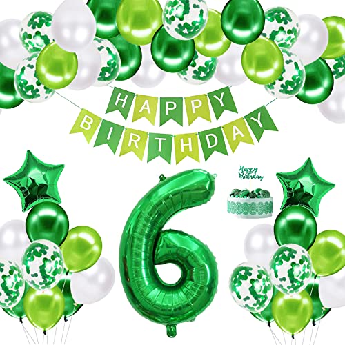 6th Birthday Decorations Happy Birthday Balloon Set, Age 6 Birthday Party Supplies With Happy Birthday Banner & Star Foil Balloon For Baby Showers Birthday Decor von Creaher