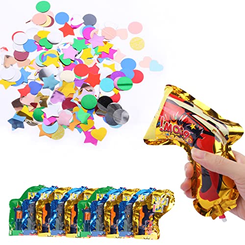 Creaher Konfettikanone 12 Stück Party Popper Konfetti Kanone, Party Confetti Kanone Set, Konfetti Bombe Pistolen Konfetti Pistole für Geburtstage Silverster Hochzeit Party von Creaher