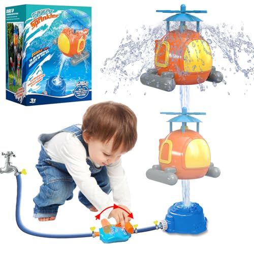 Cream Kids Wasserspielzeug Kinder Outdoor Spielzeug,Hinterhof Spinning Flugzeug Sprinkler Spielzeug,Rasensprenger Kinderspielzeug Wasserspiel Outdoor Spiele for 2 3 4 5 6 7 8 Jahre Junge und Mädchen von Cream Kids