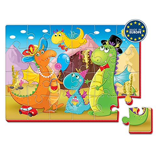 Creanino 24-teiliges Foam-Puzzle für Kinder I Puzzle ab 3 Jahre I Puzzel Spielzeug I Weiches Puzzle (Drachen) von Creanino