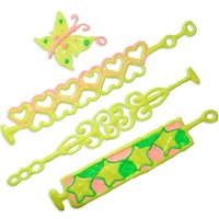 Neon-Schmuckdesign Set, mit 4 Flaschen Flüssiglatex, Motiv-Vorlagen, Anleitung, Folie von Creartec