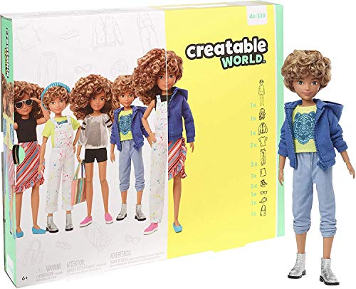 Creatable World GGG56 Deluxe Charakter Set, individuell gestaltbare Puppe mit hellbraunen, lockigen Haaren von Mattel