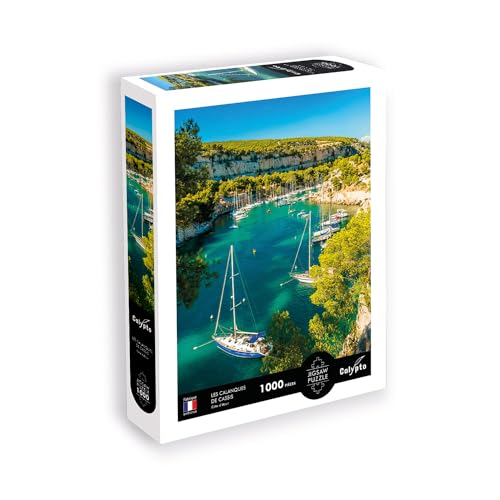 Calypto 3907105 Calanques von Cassis, 1000 Teile Puzzle mit Soft-Touch, Landschaftspuzzle mit samtiger Oberfläche, für Erwachsene und Kinder ab 9 Jahren, Frankreich, Côte d'Azur, Küste von Calypto