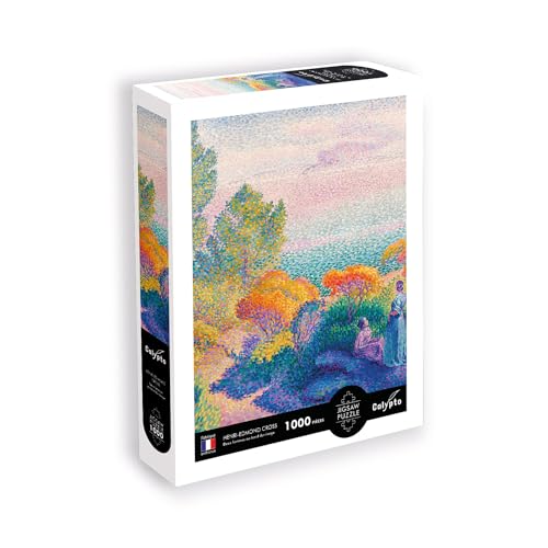 Calypto 3907003 Zwei Frauen am Ufer, 1000 Teile Puzzle mit Soft-Touch, Kunstpuzzle mit samtiger Oberfläche, für Erwachsene und Kinder ab 9 Jahren, Henri Edmond Cross von Calypto